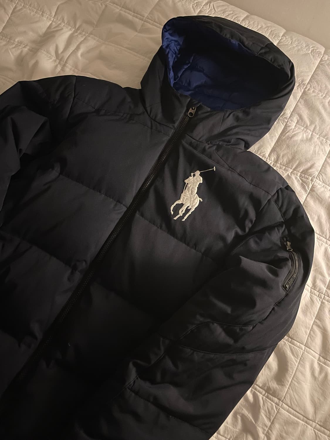 폴로 랄프로렌 화이트 빅포니 패딩 네이비 상품이미지2