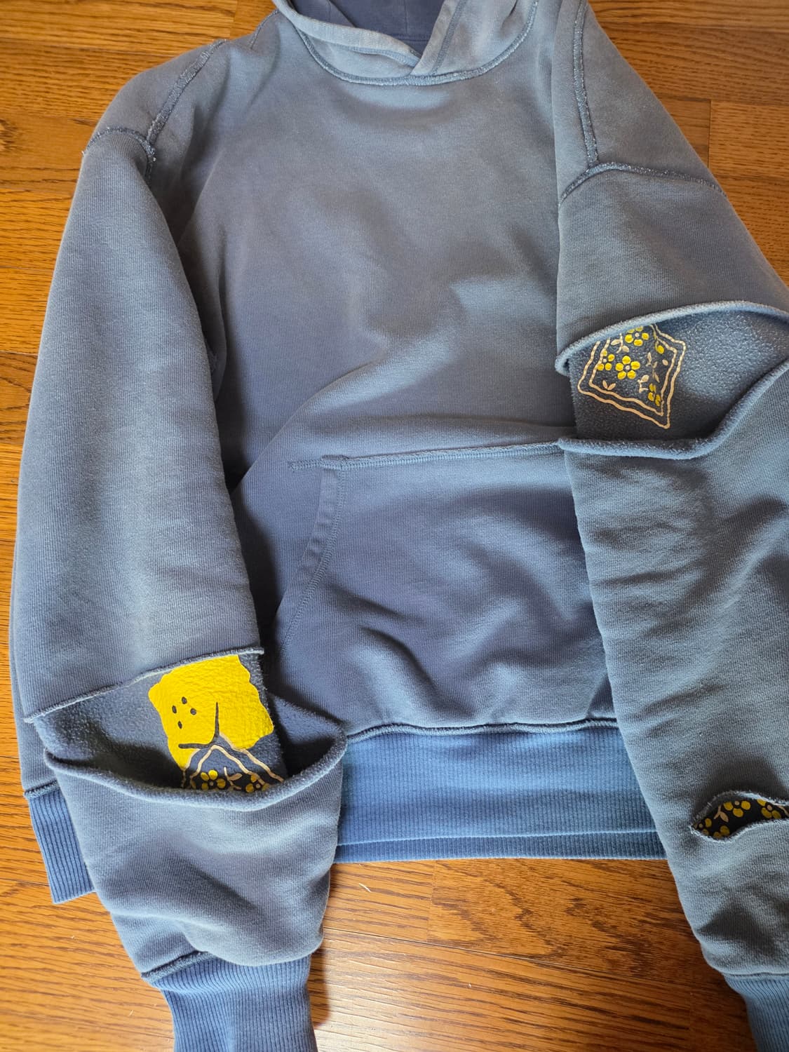 캐피탈 리버시블 플리스 엘보우 립 후드 패키쉬 레인보우 블루 상품이미지4