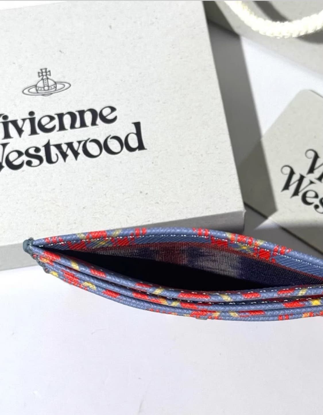 비비안웨스트우드 은장 orb 체크 패턴 카드지갑(풀구성) 상품이미지6