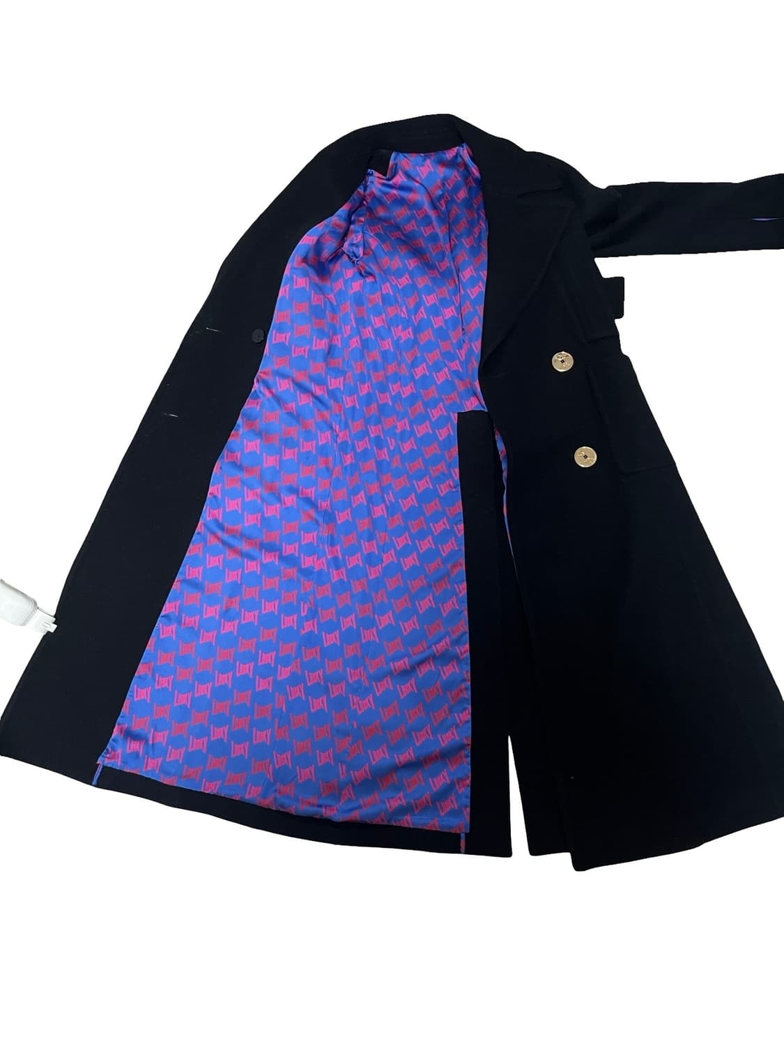 럭키슈에뜨 금장 더블 코트 블랙 상품이미지3