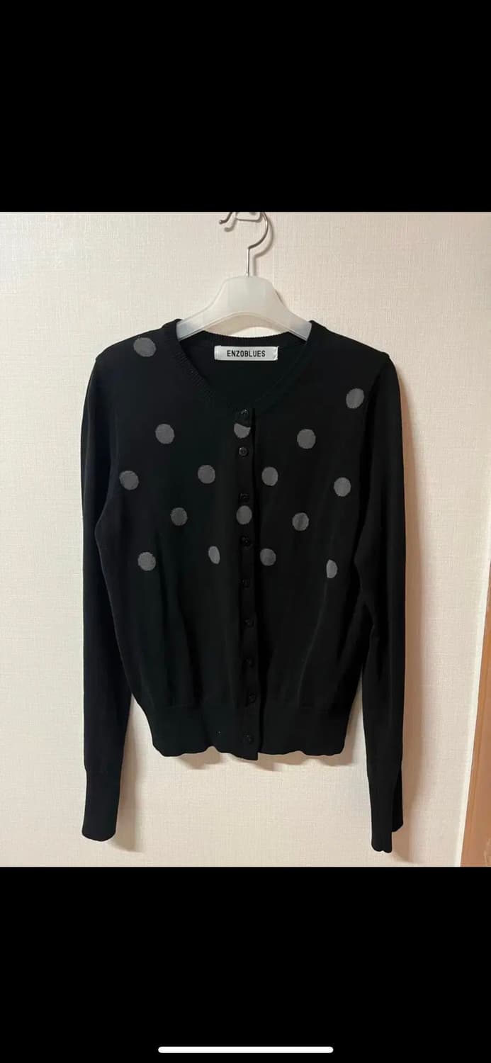 엔조블루스 도트 클래식 가디건 (Black) 상품이미지1