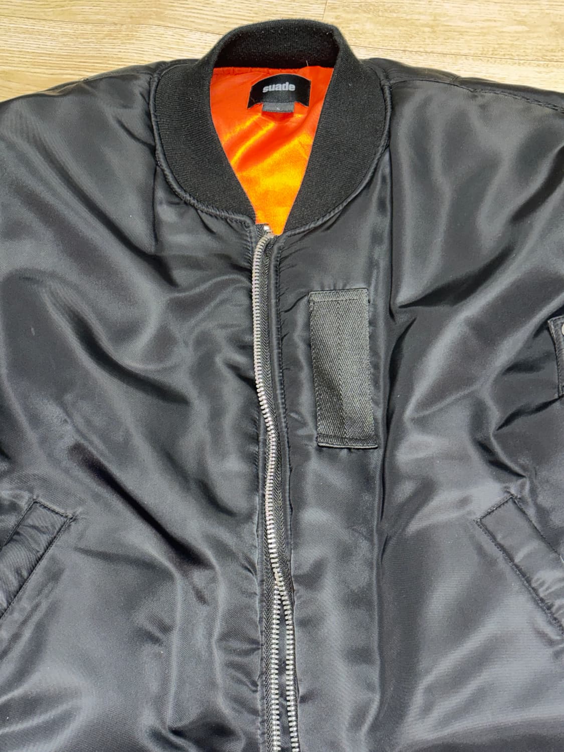 스웨이드 크롭 ma-1 블랙 상품이미지2