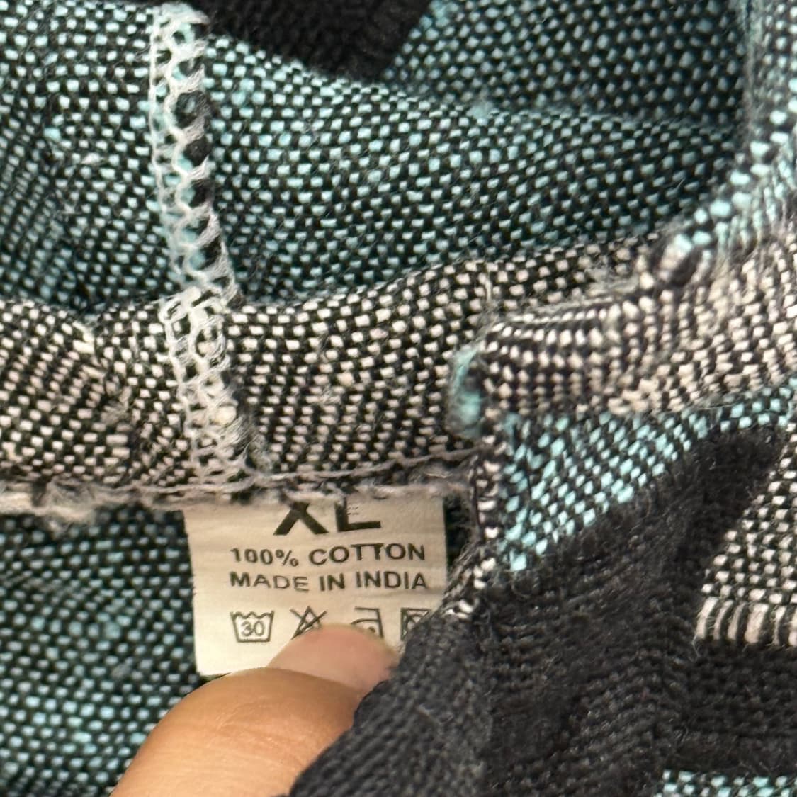 빈티지 네팔 패치워크 패턴 후드 (XL) 상품이미지2