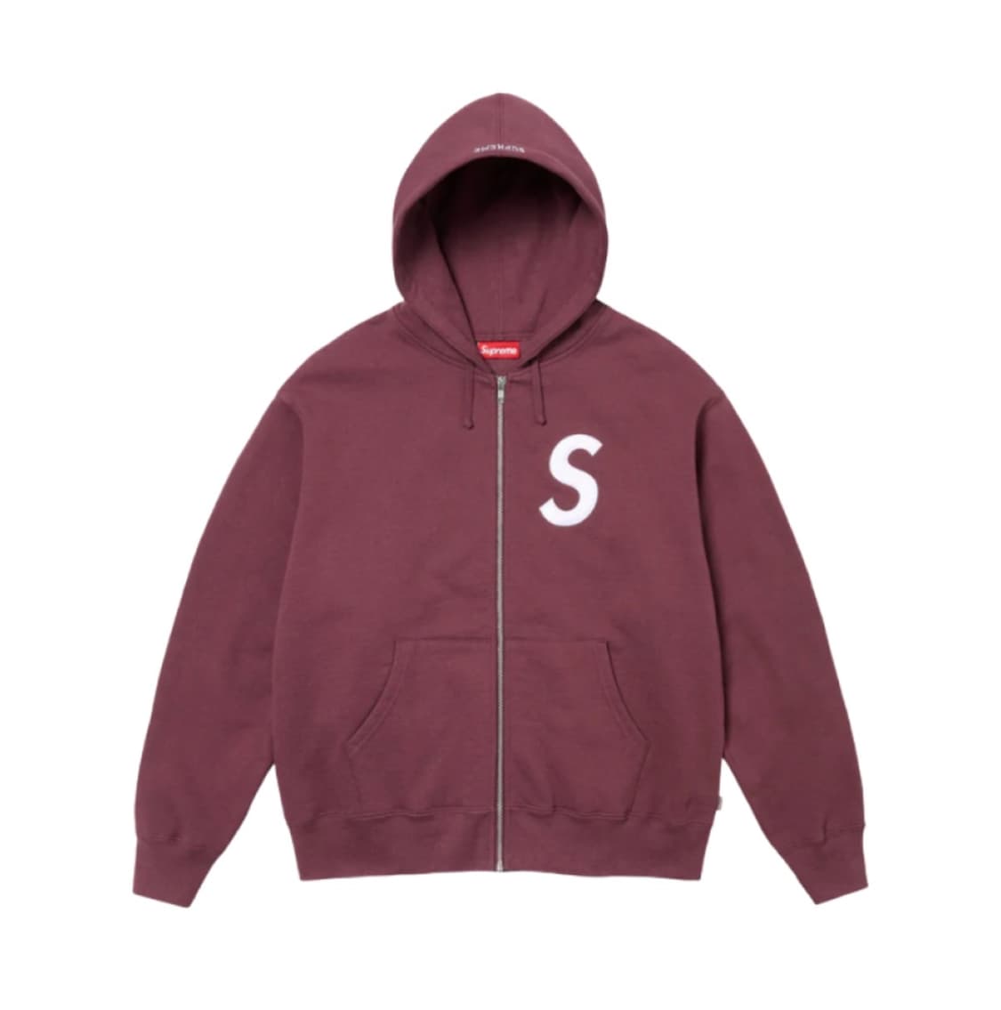 [L] 슈프림 S 로고 집업 후드 스웨트셔츠 마룬 24FW 상품이미지1