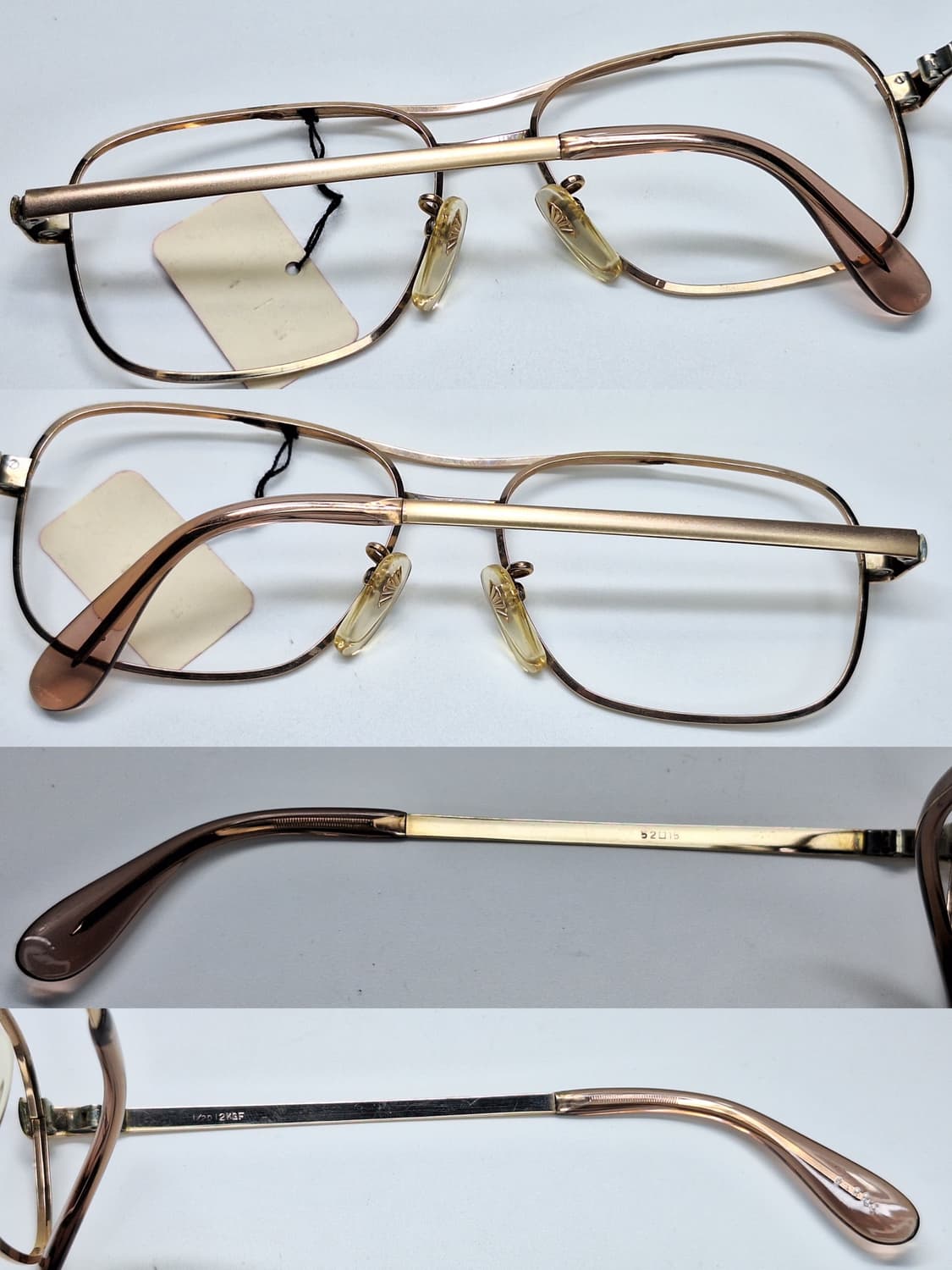 80s 일본 빈티지 데드스톡 미사용/투브릿지 12KGF 금장 안경테 상품이미지9