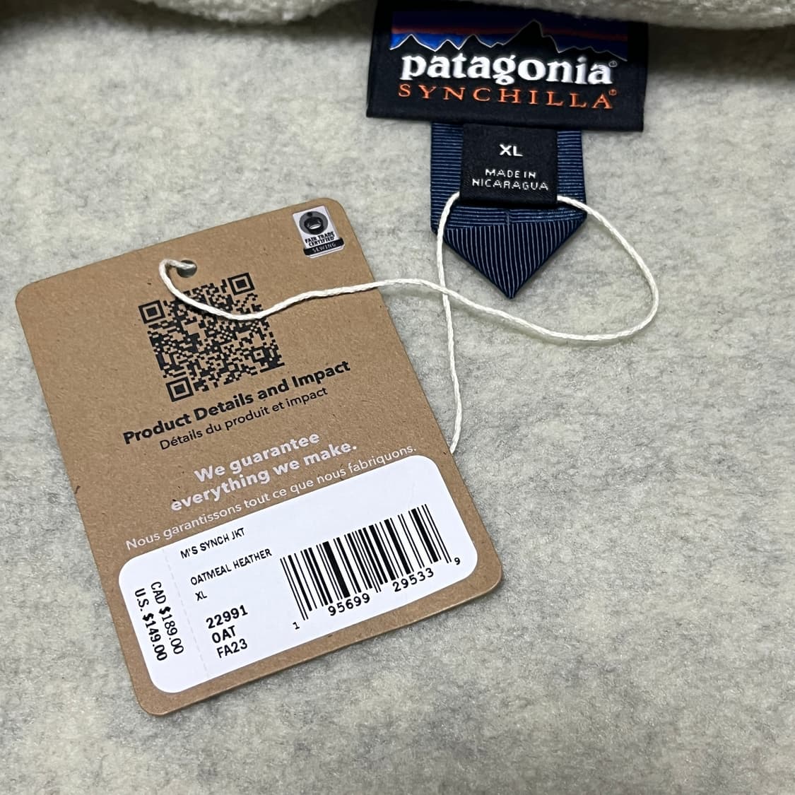 새제품 파타고니아 신칠라 자켓 오트밀 헤더 XL 상품이미지5