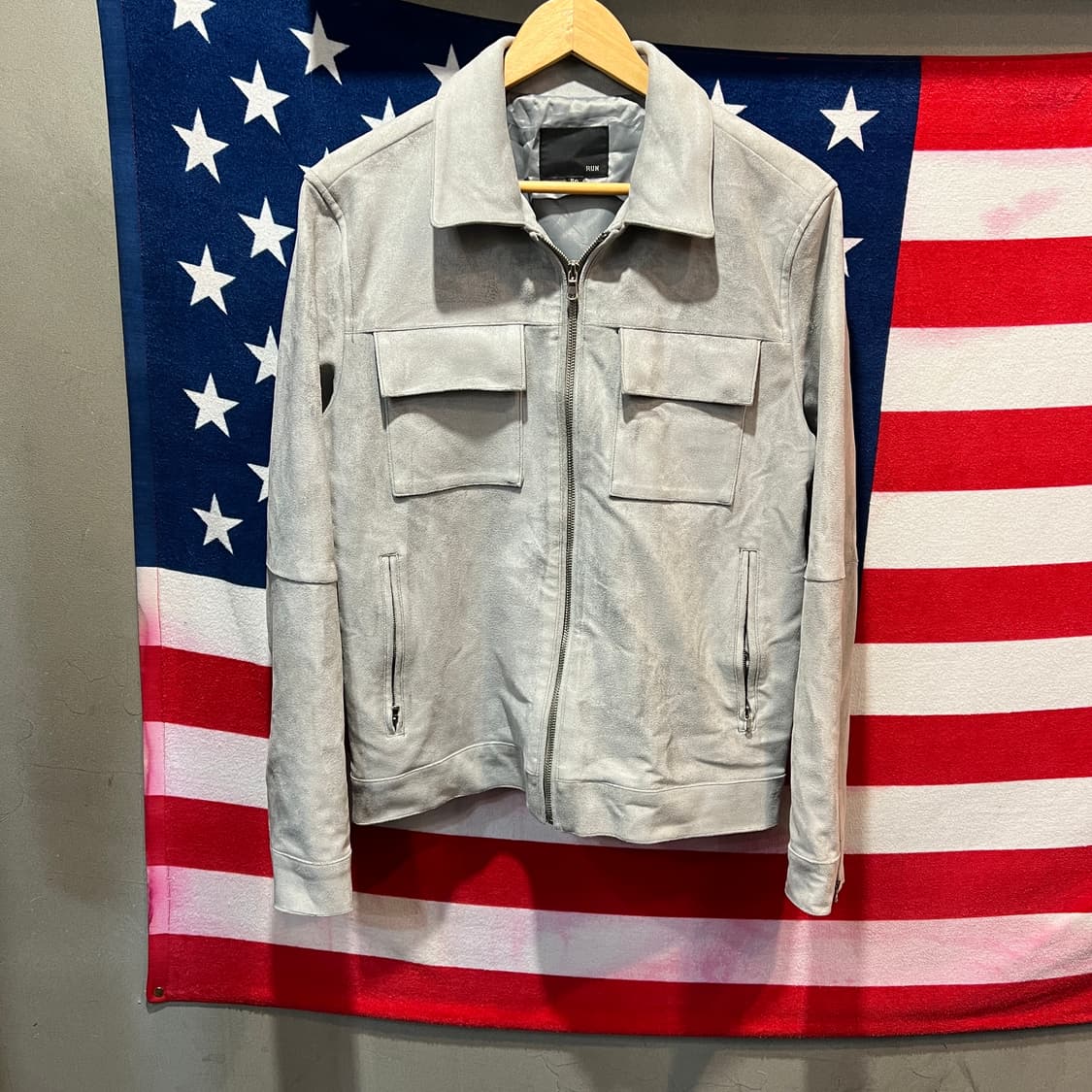 Run 화이트 스웨이드 자켓 상품이미지1