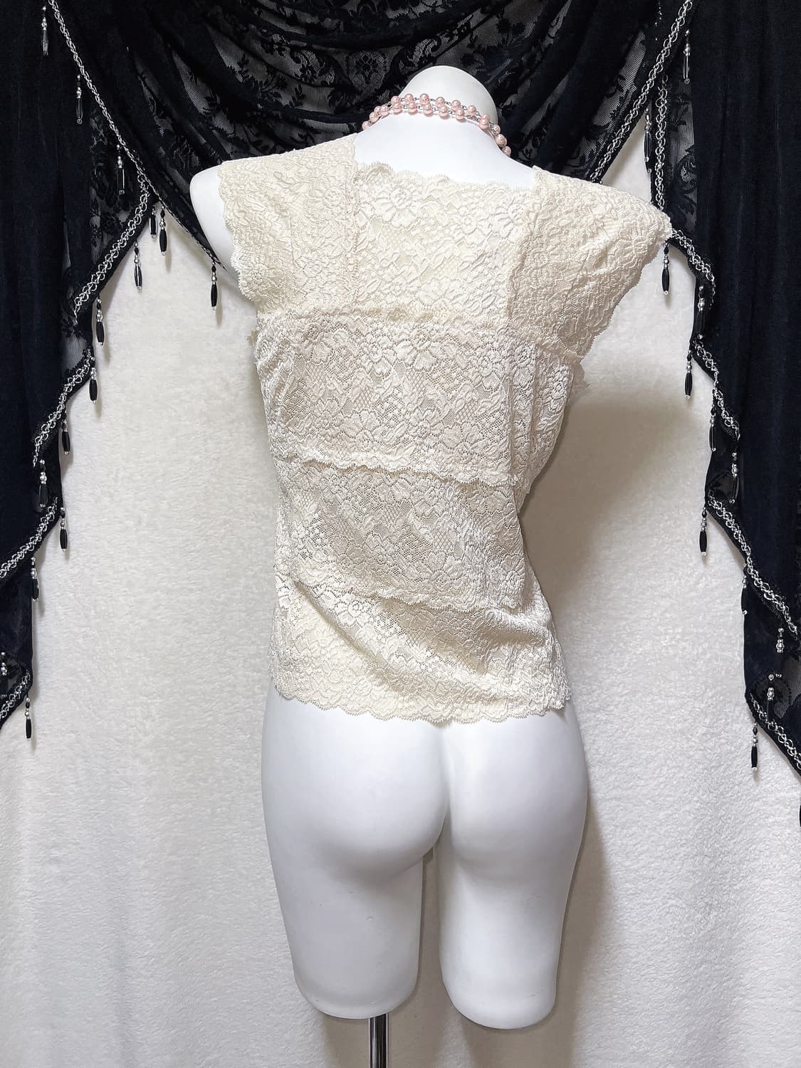 로맨틱고딕 갸루 오리엔탈 레이스 슬리브리스 나시 로걀탑 페어리 핀터 엔틱 상품이미지10