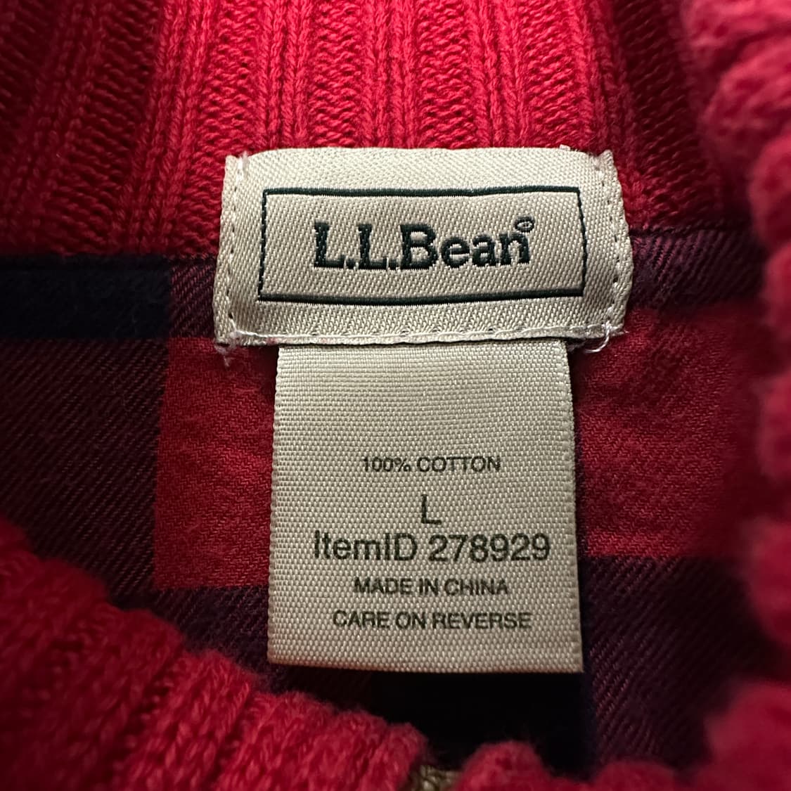 L. L. BEAN knit zipup sweater 상품이미지3