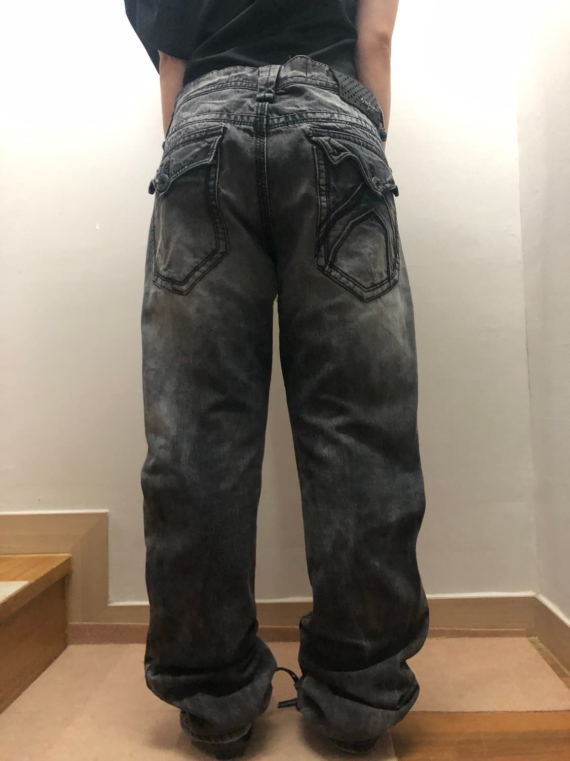 빈티지 버커루 블랙 데님 팬츠 상품이미지1