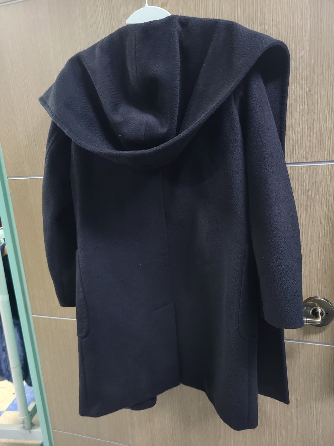 막스마라 낙타울 블랙 후드 코트 상품이미지5