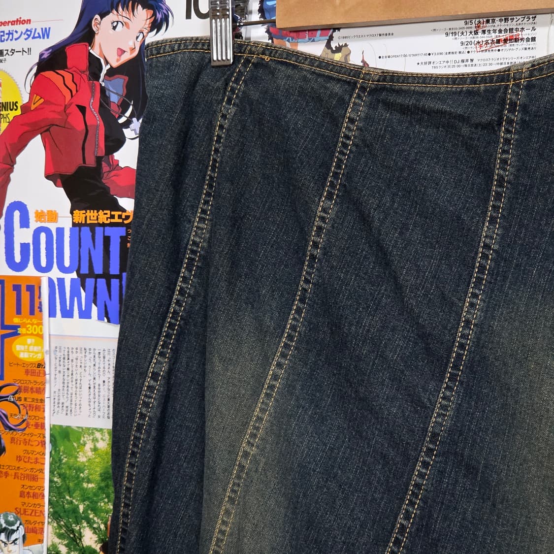 JPN 빈티지 진청 워싱 머메이드 롱스커트 상품이미지3