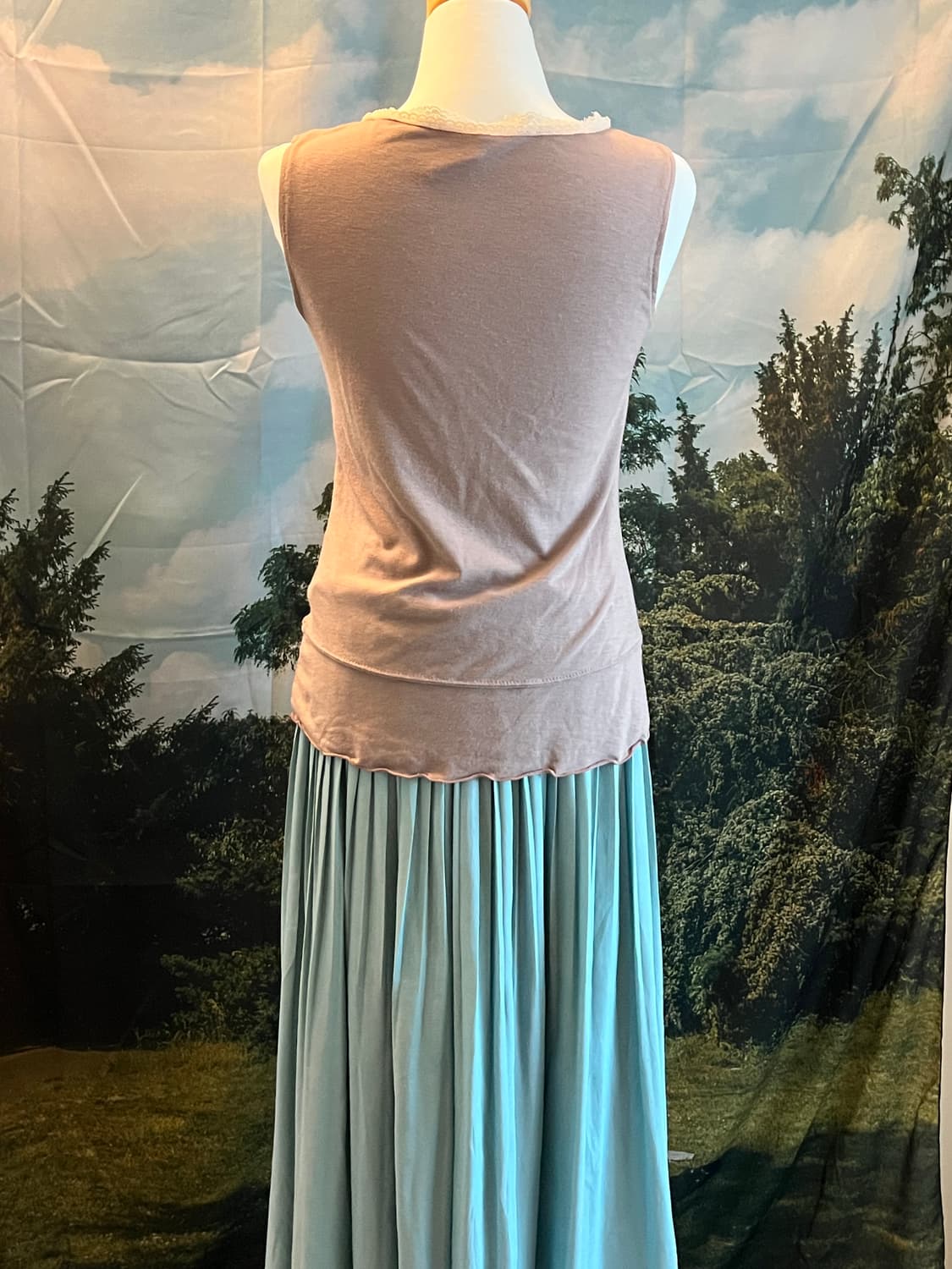 lace sleeveless long pleated skirt 상품이미지7