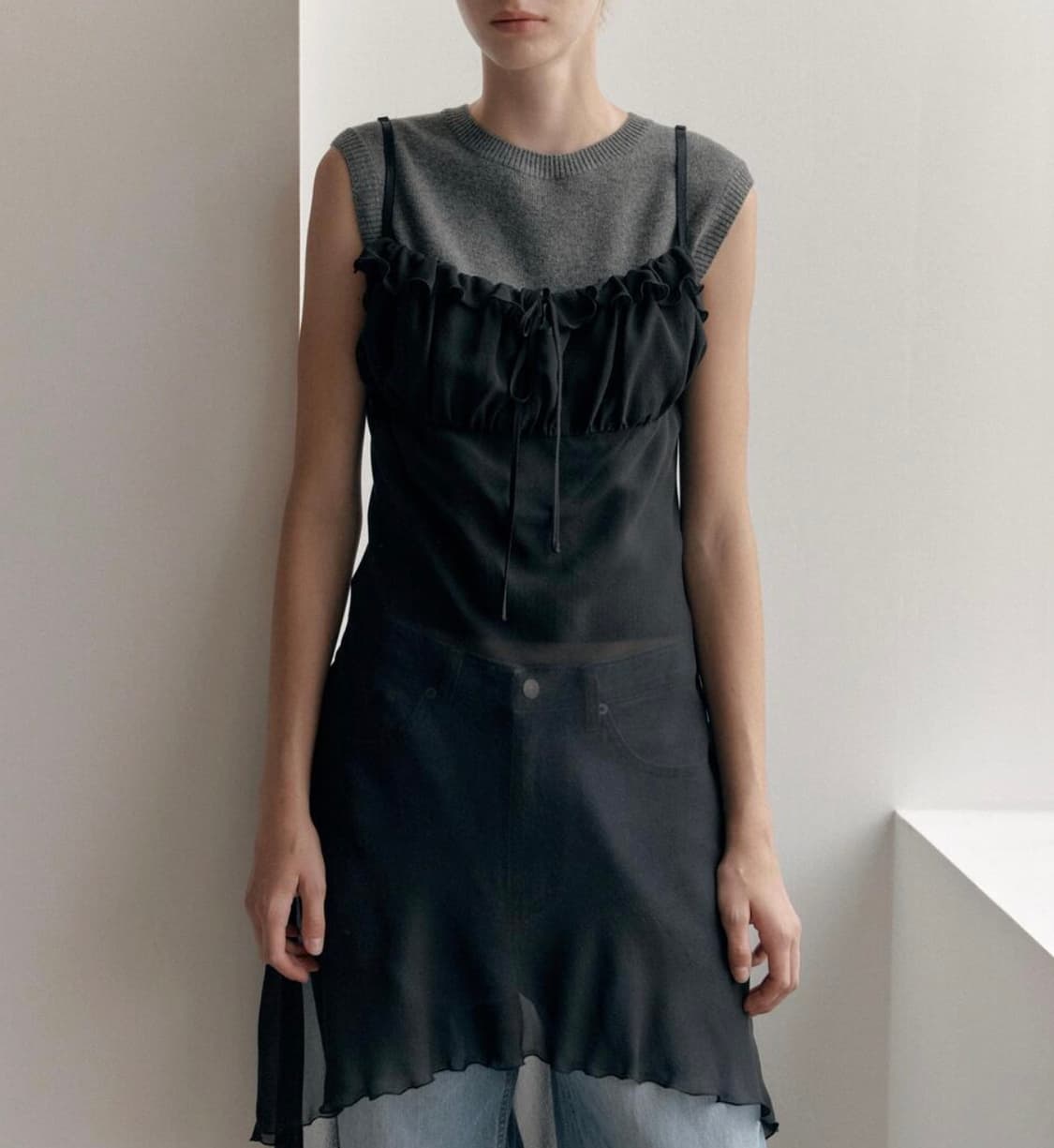 로클 sheer layered dress 상품이미지3