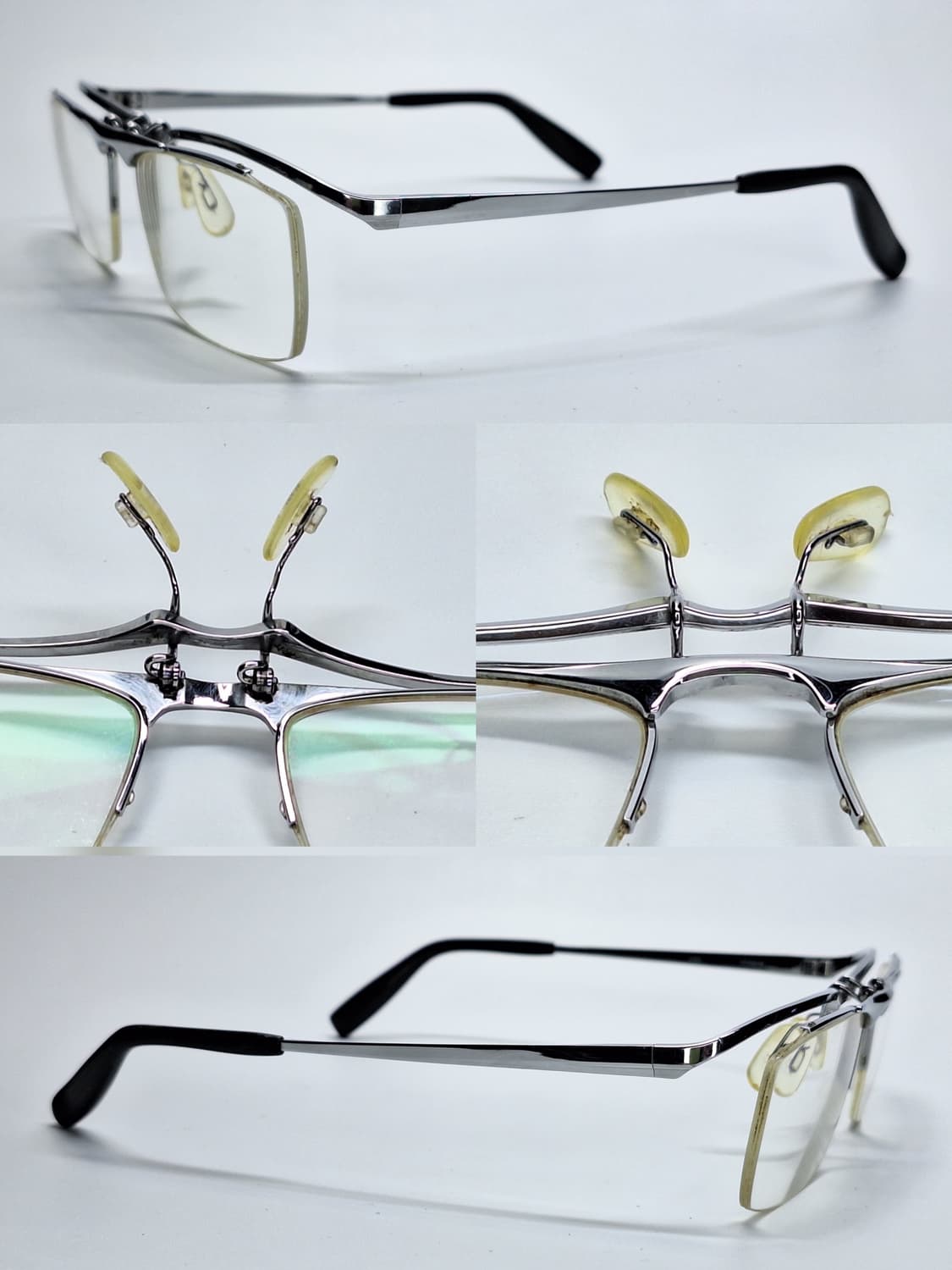 일본산 Fit-UPTE 티타늄 플립업 반무테 안경테 IPWH 실버 기능성 상품이미지9
