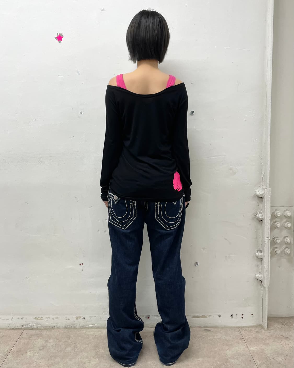 Baby Pink Shoulder Retro Long Sleeve  상품이미지5