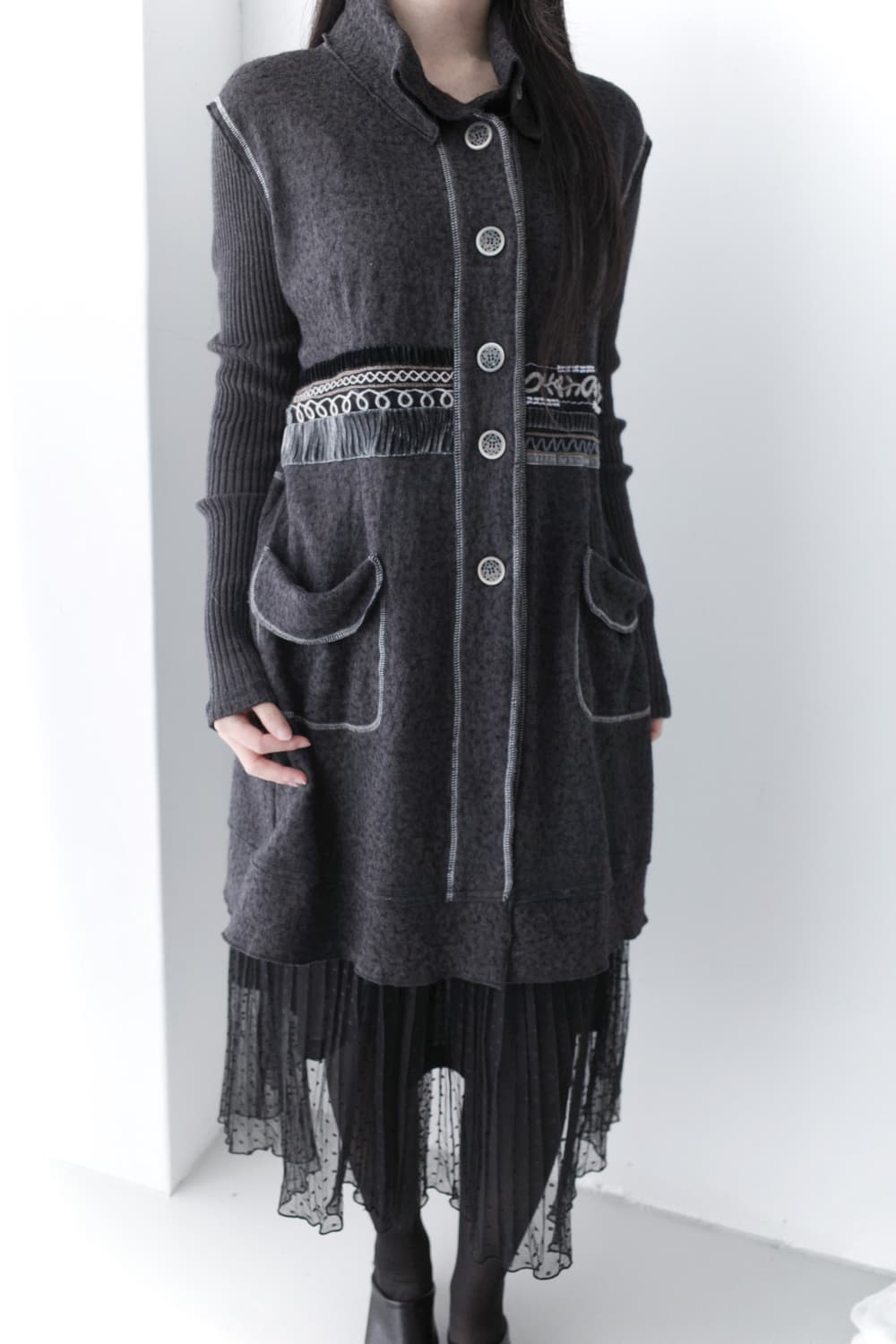 knit pattern long cardigun 상품이미지7