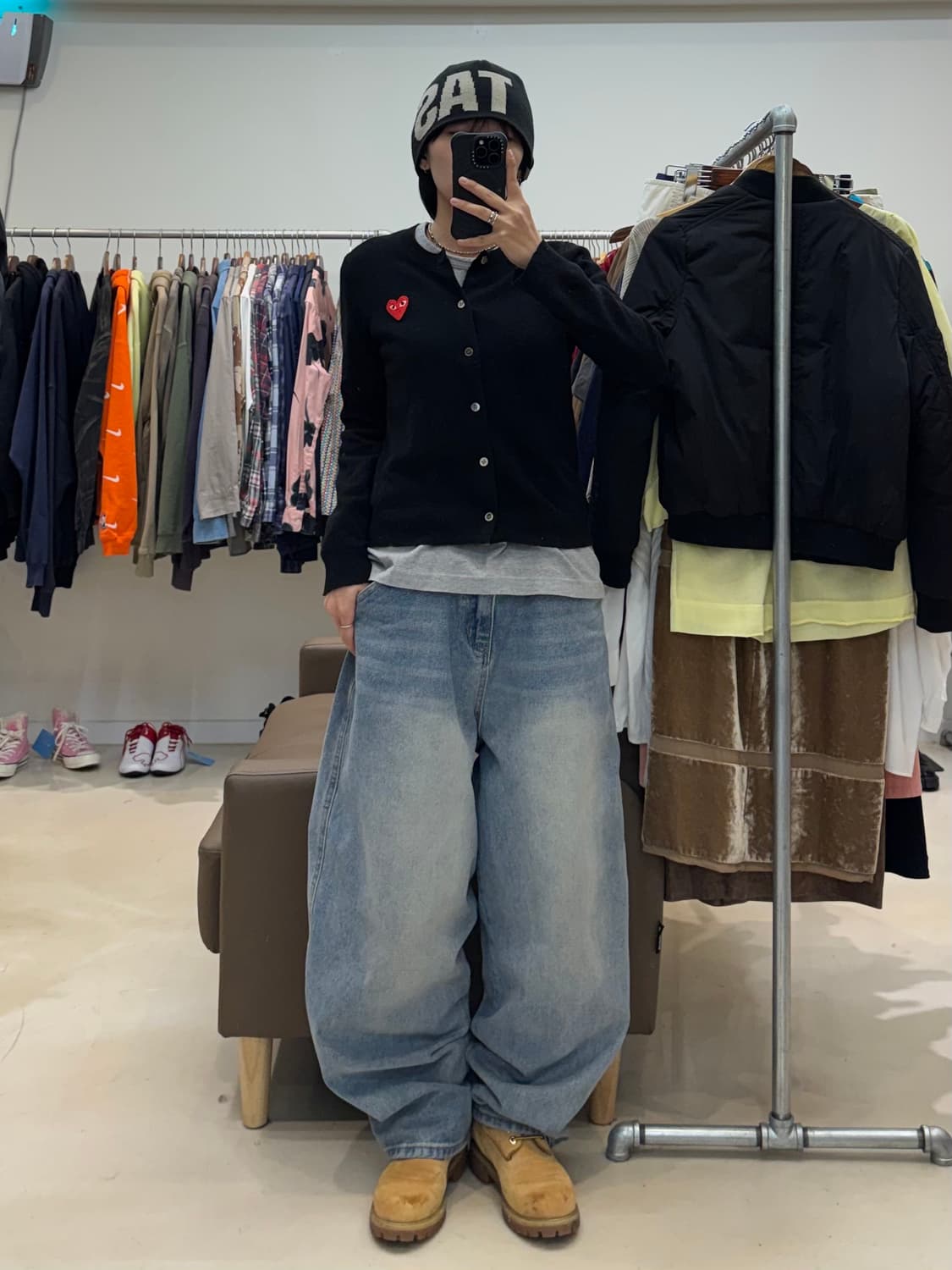 꼼데가르송 레드 하트 울 가디건  상품이미지6