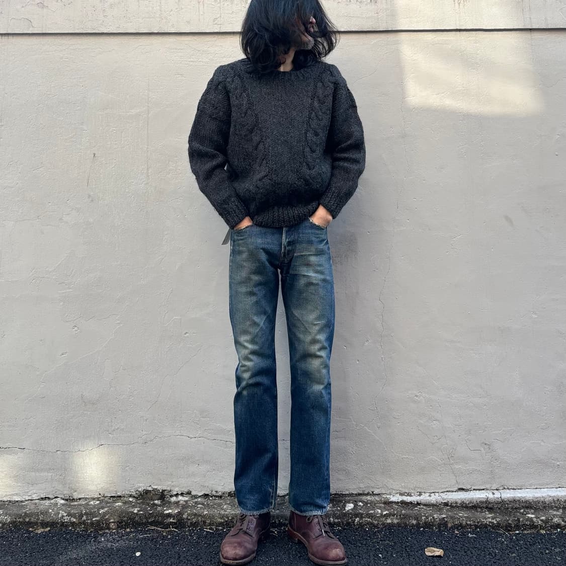 올드 케이블 울 스웨터 상품이미지6