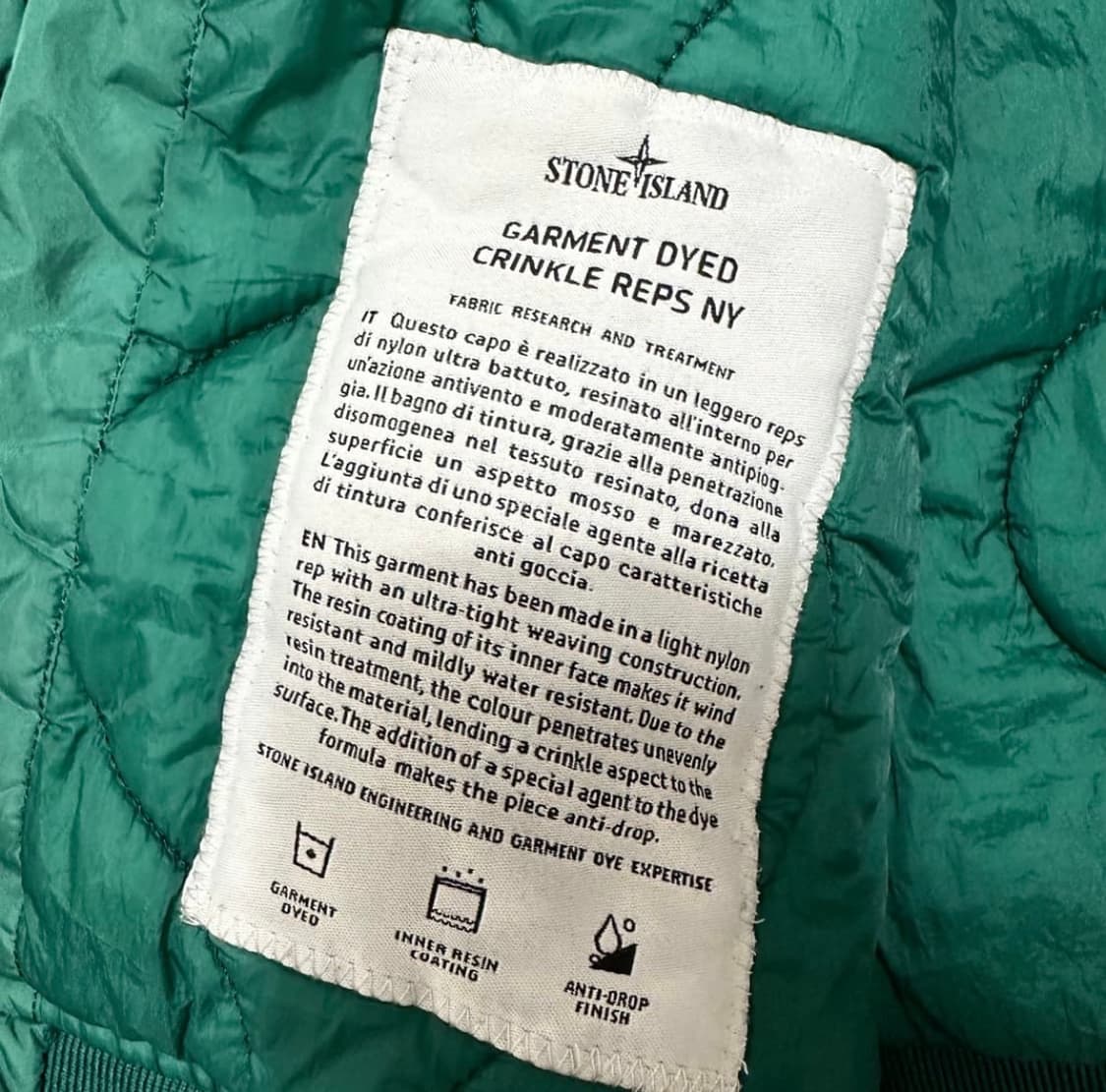 스톤아일랜드 가먼트 다이드 크링클랩스 나일론 봄버 자켓 상품이미지4