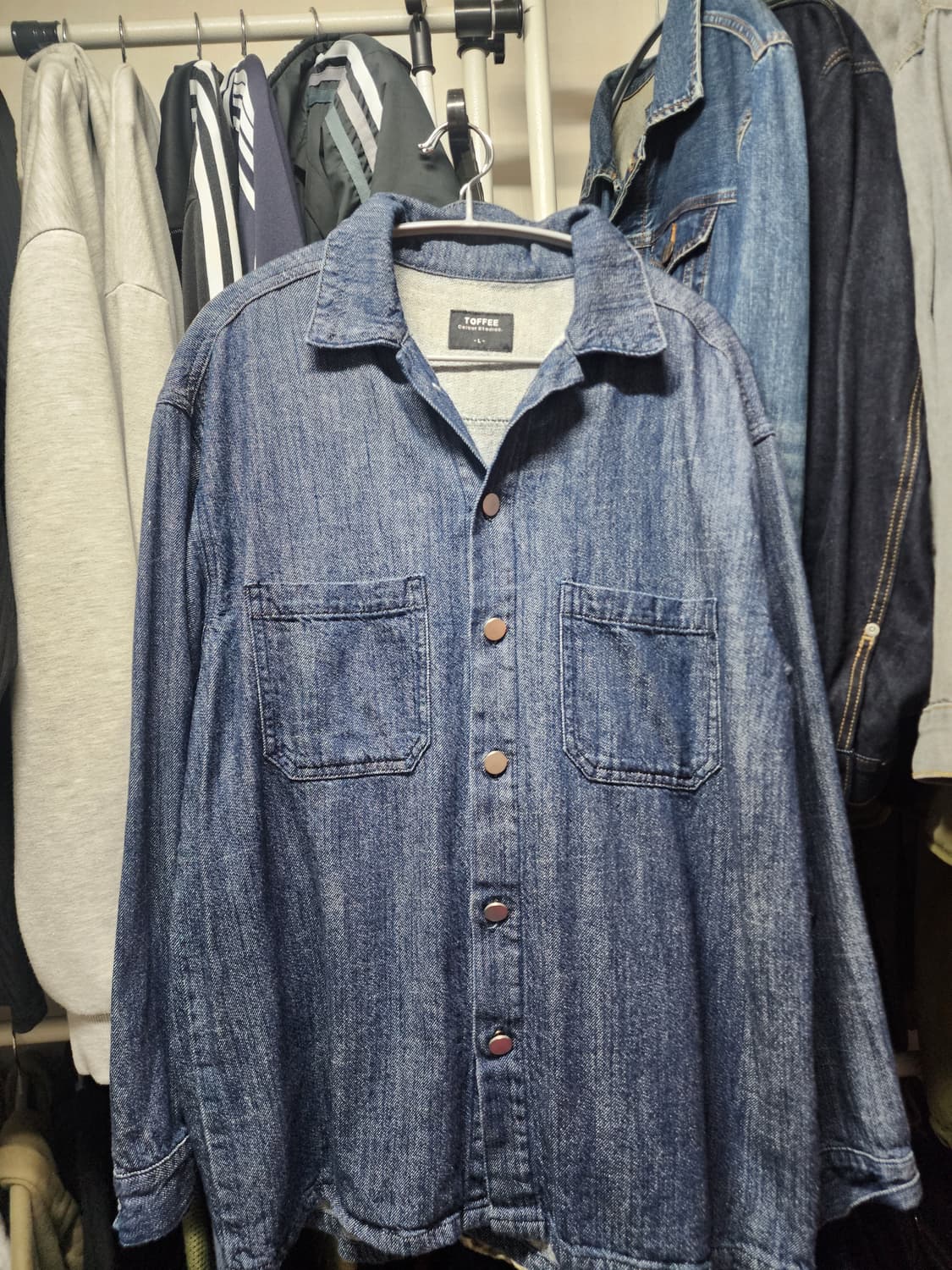 토피 데님 셔츠 자켓 L사이즈 상품이미지1