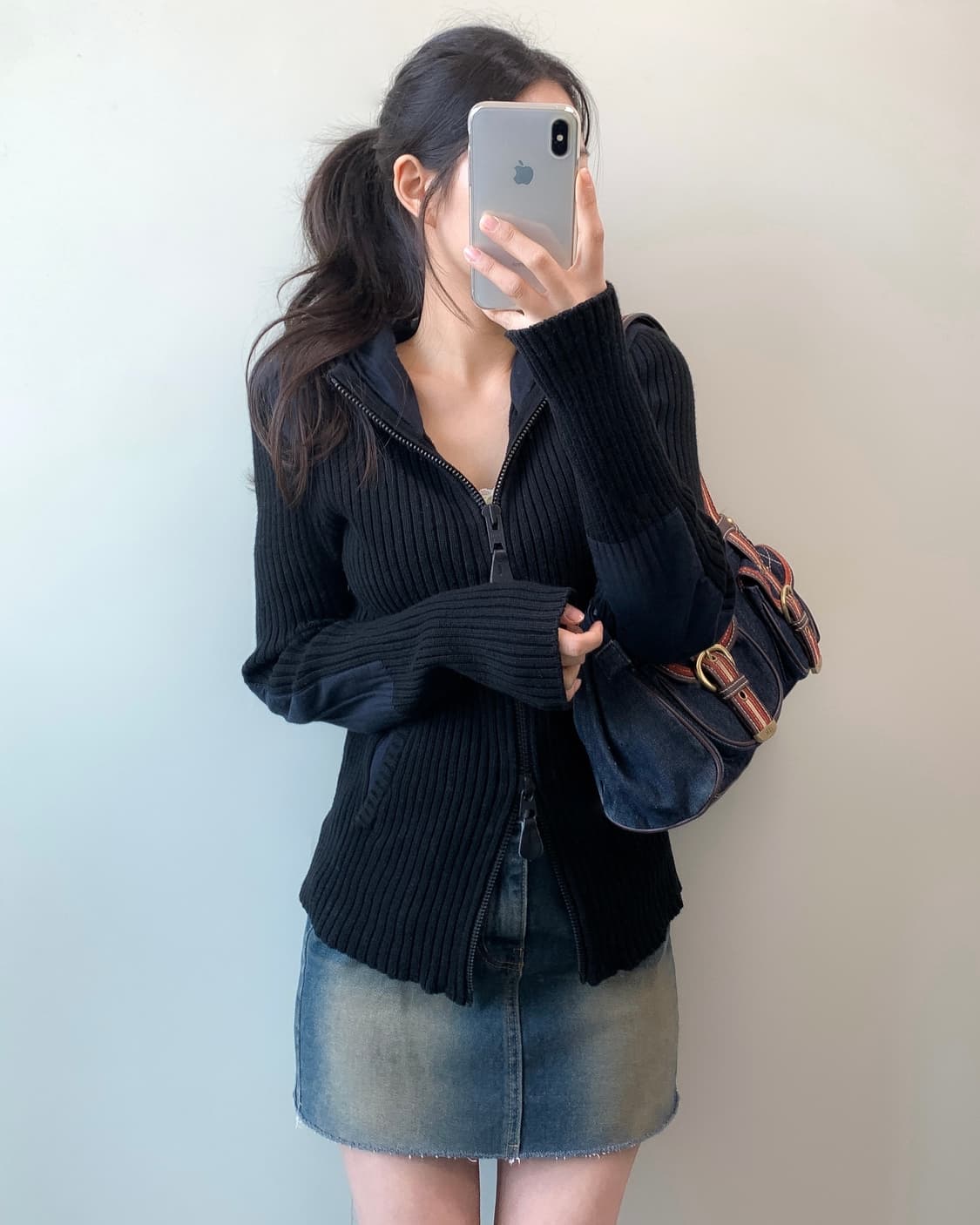 쇼트 니트 후드집업 상품이미지2