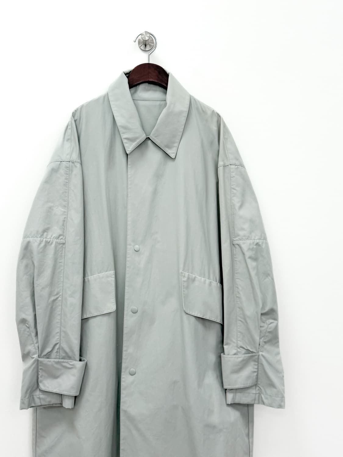 시스템 옴므 스냅 클로징 오버핏 롱코트 상품이미지1