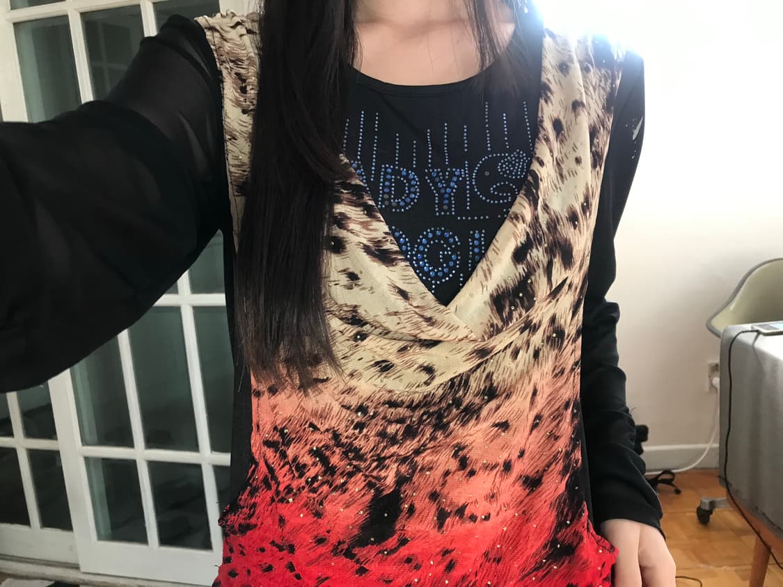 vintage shirring frill pattern top 상품이미지3