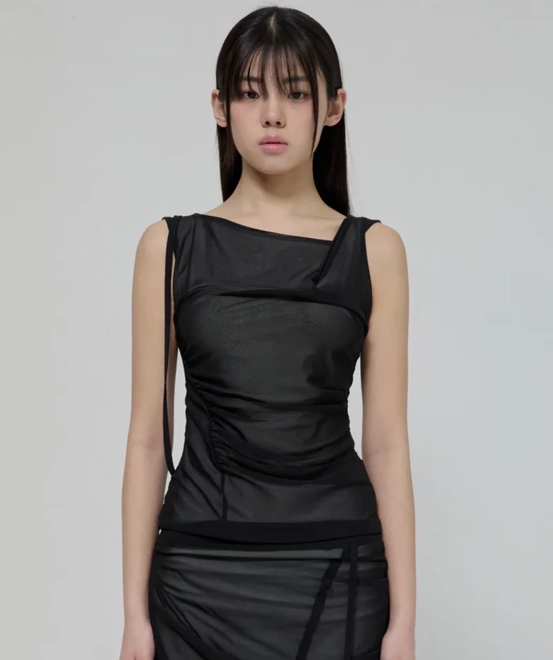 Draped Mesh Layered Sleeveless (FL-116_B 상품이미지1
