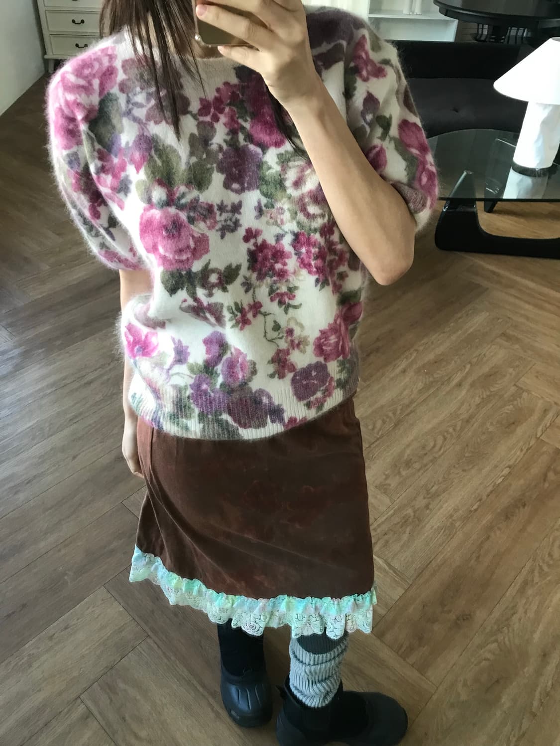 vintage pattern lace skirt 상품이미지8