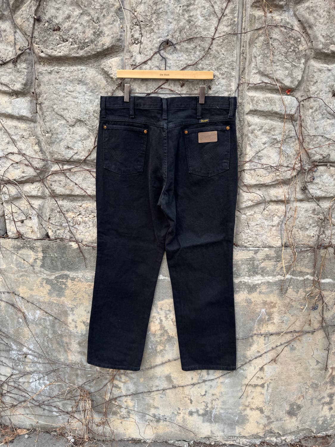 90s 랭글러 빈티지 936wbk 카우보이컷 블랙 데님 팬츠 블랙진 상품이미지2