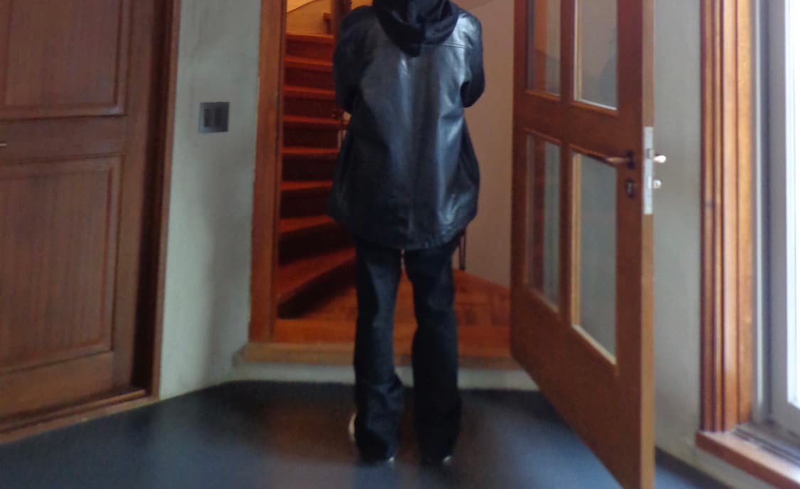 [L] 올드 갭 빈티지 레더 카 코트 블랙 상품이미지3