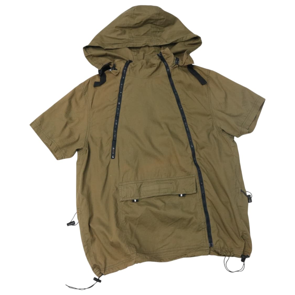 BEAUMERE 빈티지 립스탑 반팔 아노락 후드 자켓 (M) 상품이미지1