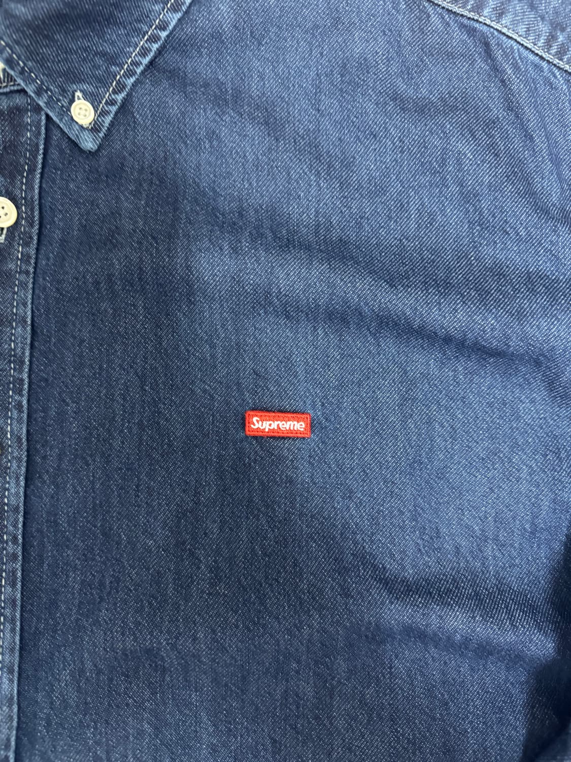 슈프림 스몰로고 데님 셔츠 XL 팝니다 상품이미지4