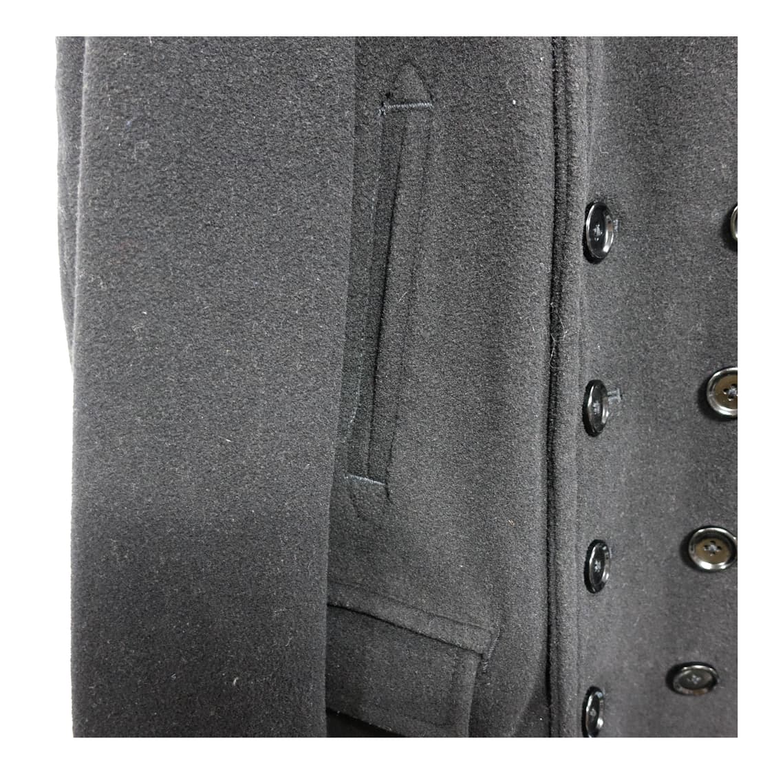 [XL]COMME CA ISM 꼼싸이즘 나폴레옹자켓 타입 레더에리 피코트 상품이미지7