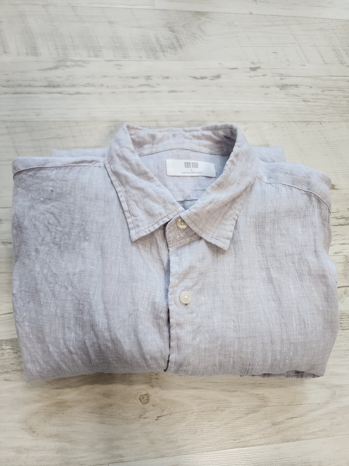 UNIQLO 유니클로 마100% 남방 팜. L(100~103) 린넨 셔츠 상품이미지7