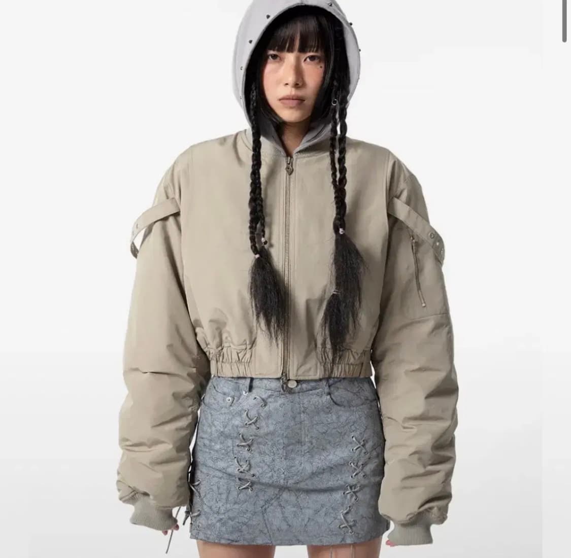 Leey 엘이이와이 인시젼 셔링 봄버자켓 상품이미지1