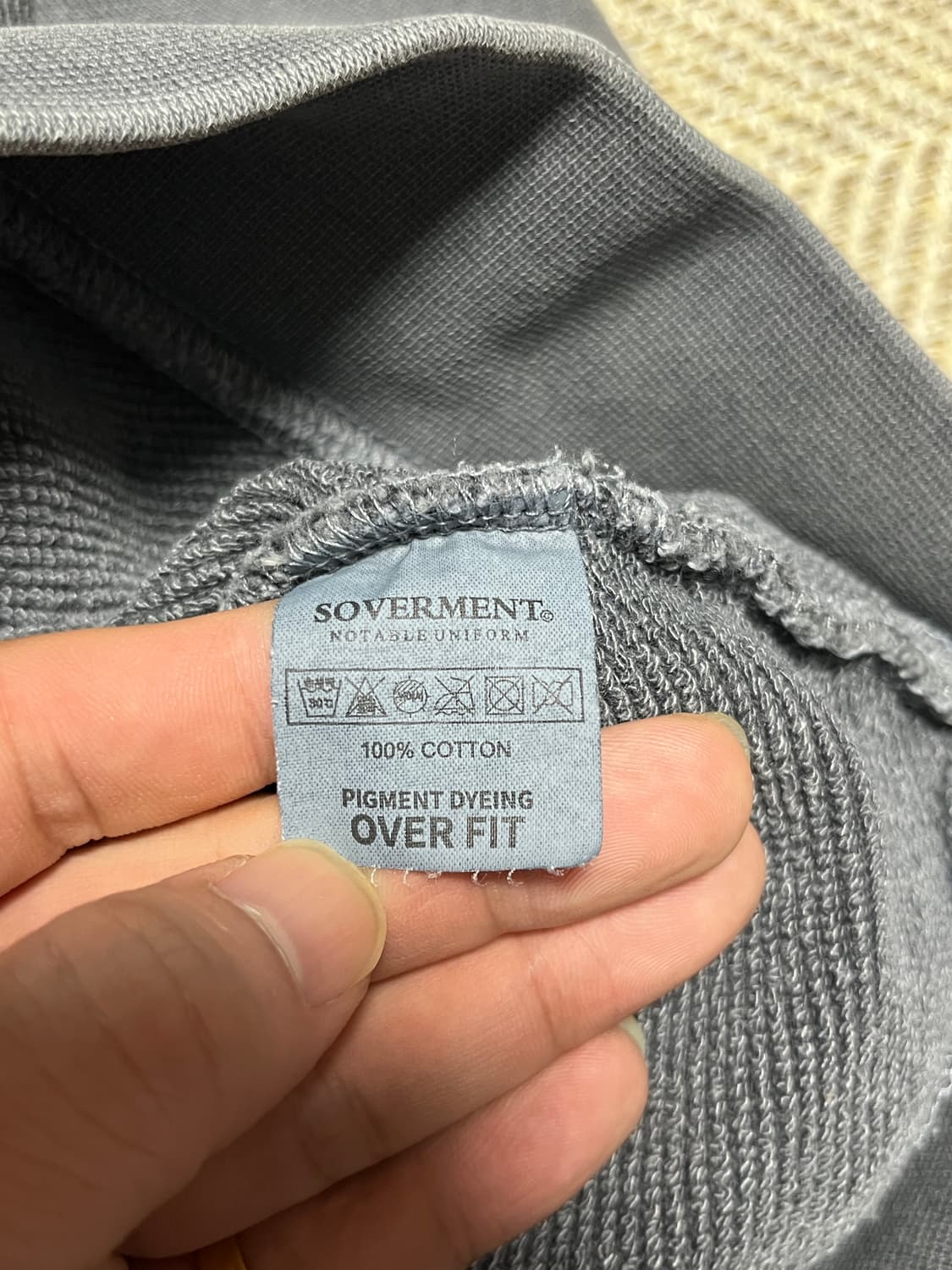 공용 소버먼트 피그먼트 오버핏 고중량 맨투맨 티셔츠 S 상품이미지6