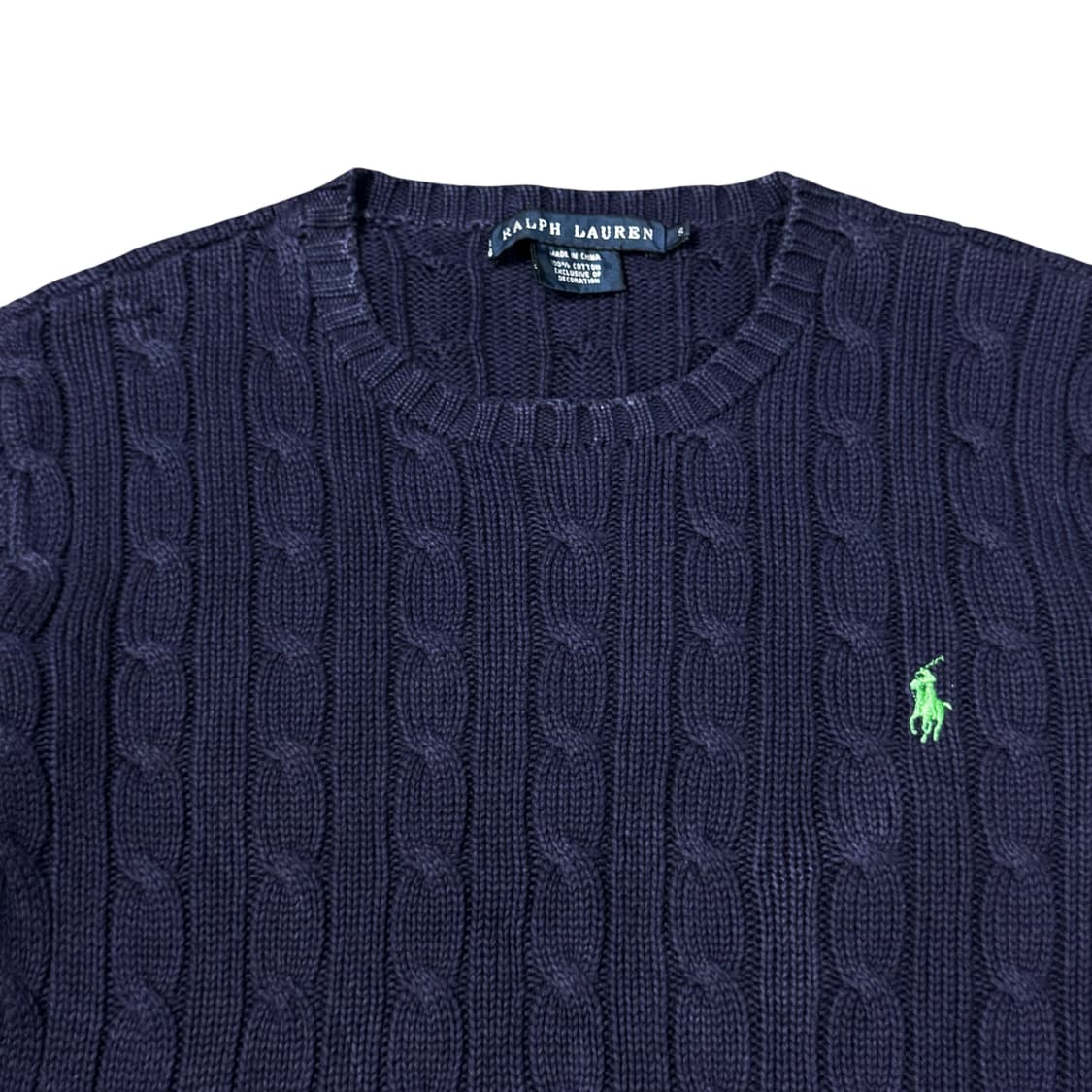 (S) 폴로 랄프로렌 여성 케이블 니트 네이비 상품이미지2