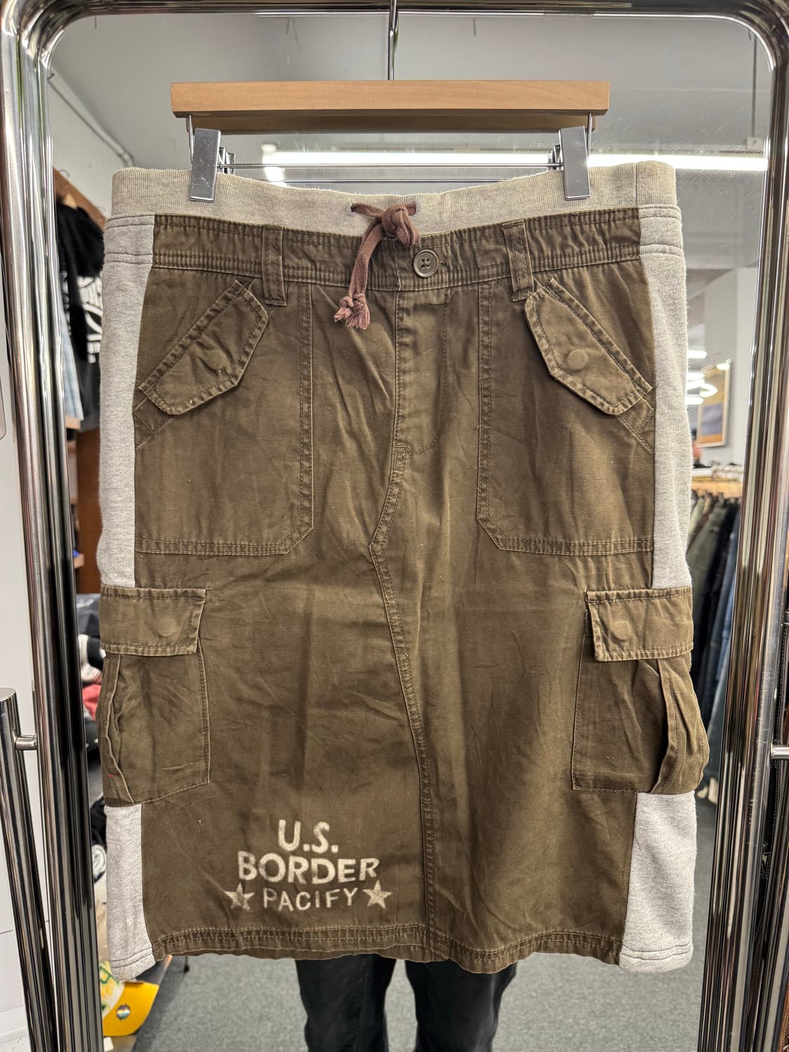 japanese vintage KRIFF 카키 코튼 치마 상품이미지1