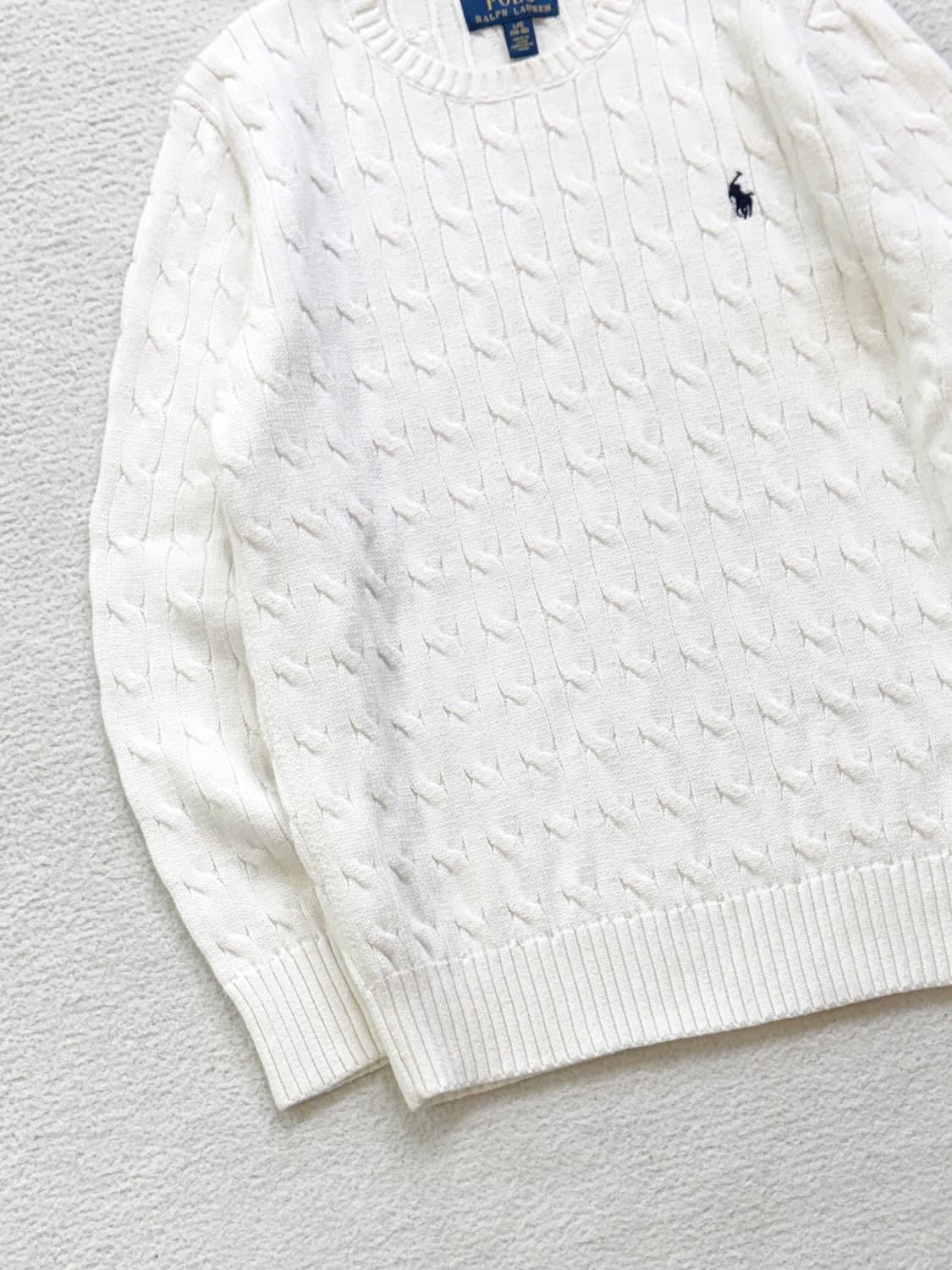 폴로 화이트 케이블 니트 상품이미지3