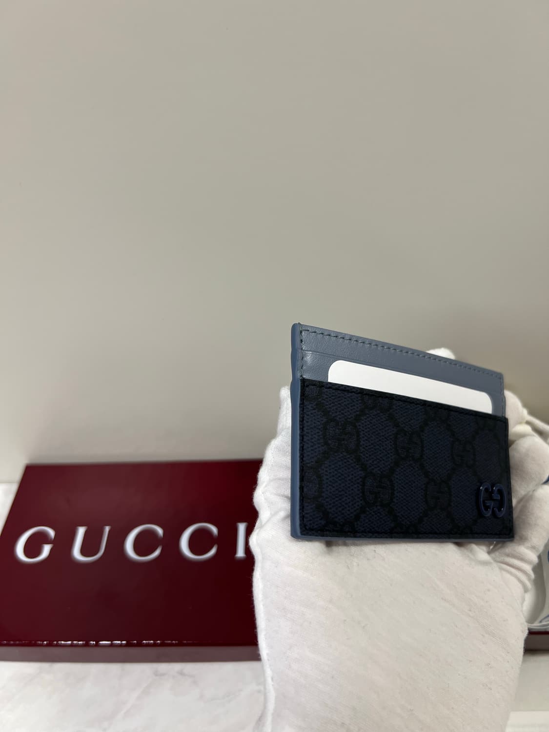 [새상품] 구찌 더스티 블루 트리밍 GG 카드지갑 상품이미지3