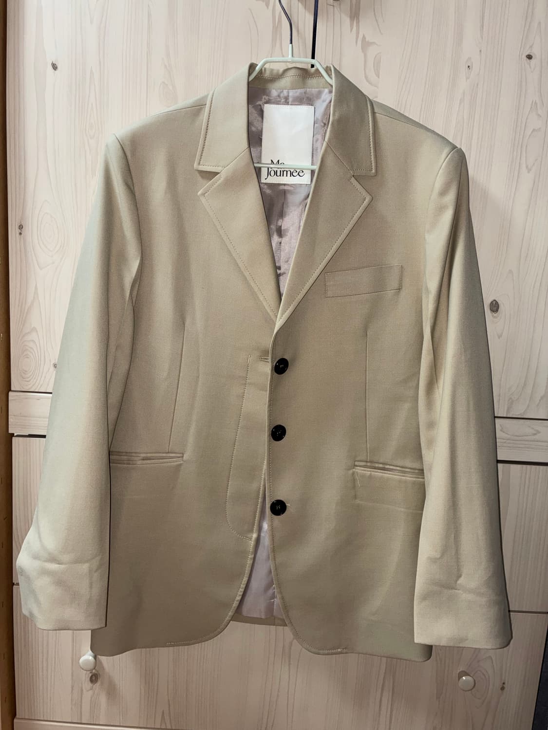 마조네 싱글 히든 자켓 라이트 베이지 상품이미지1