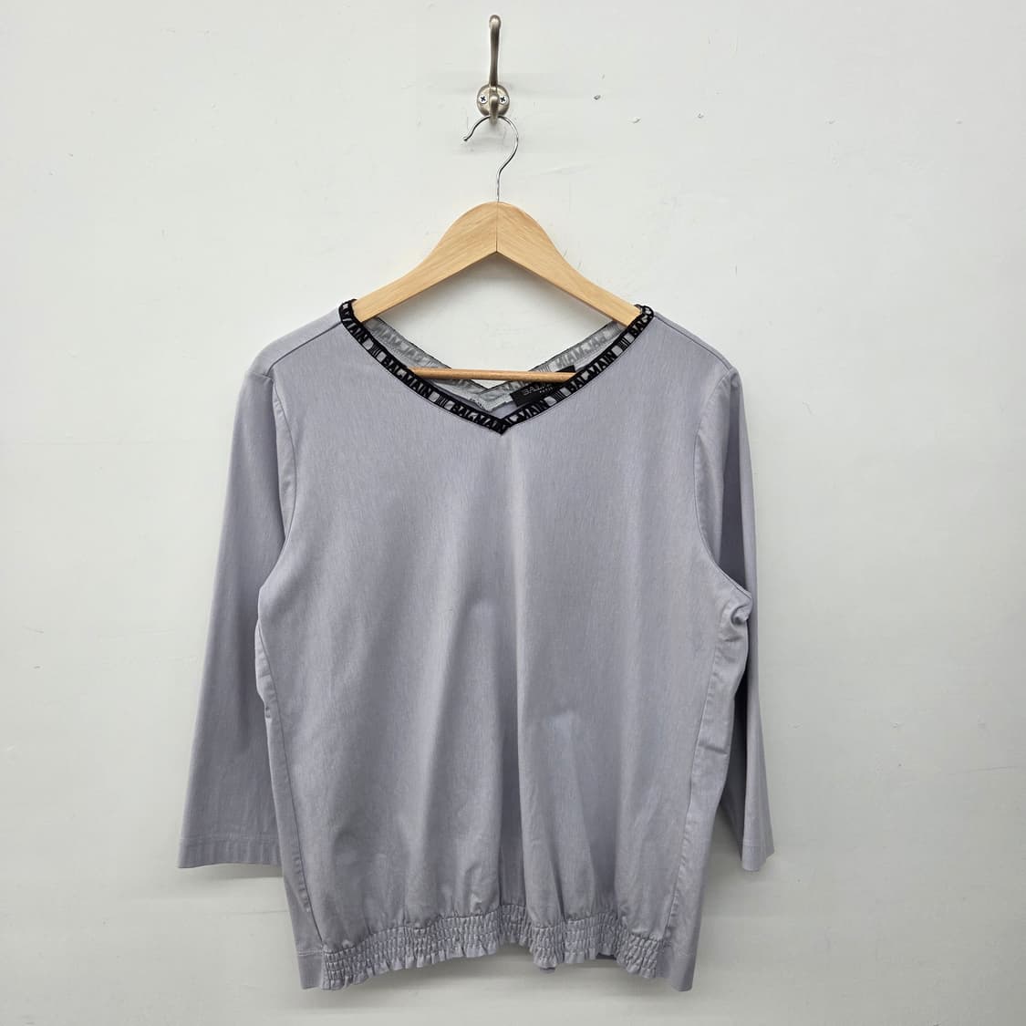 발망 로고 V넥 긴팔 티셔츠 그레이 여성 M 상품이미지1