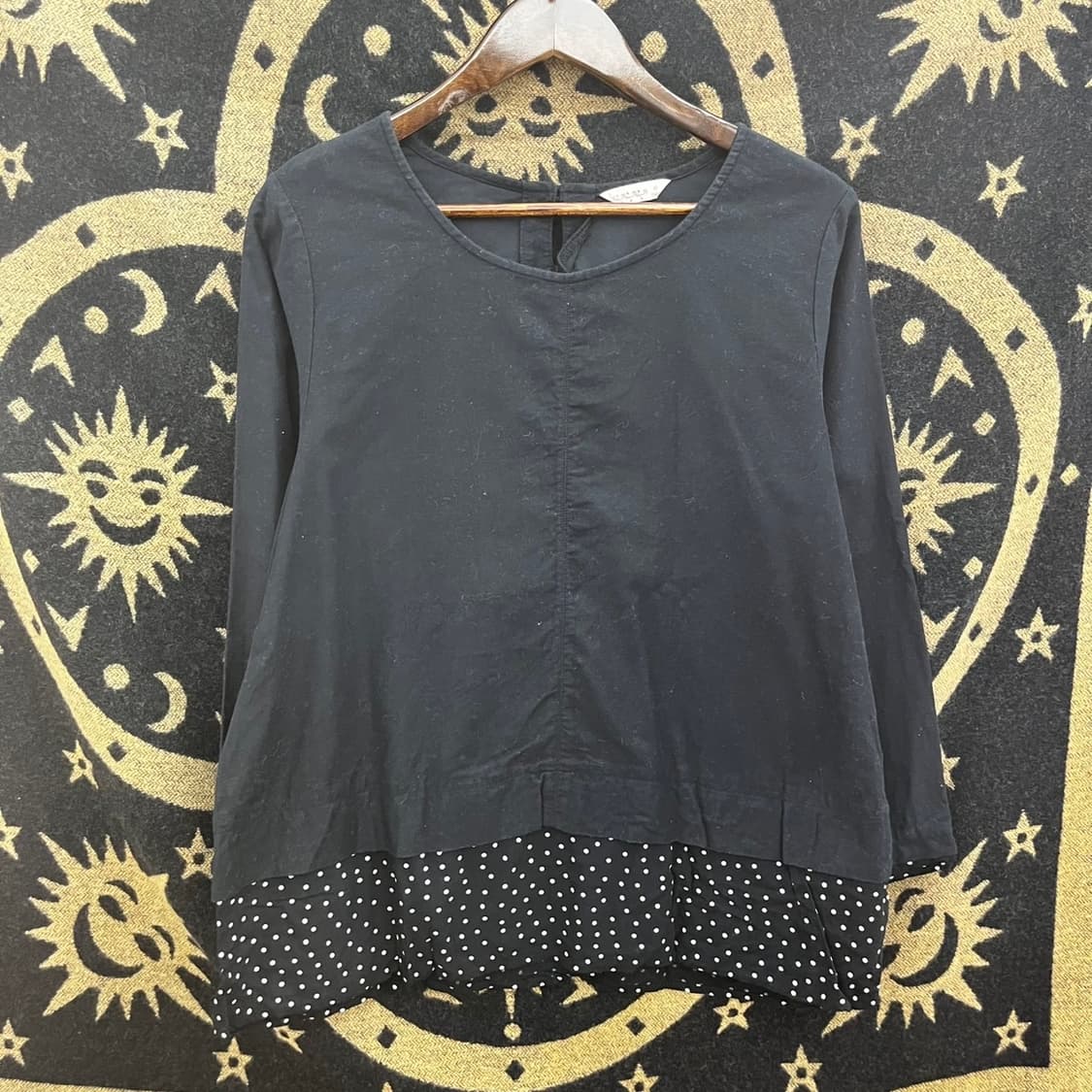 빈티지 코지 모리 땡땡이 도트 레이어드 긴팔 롱슬리브 K0066 상품이미지3