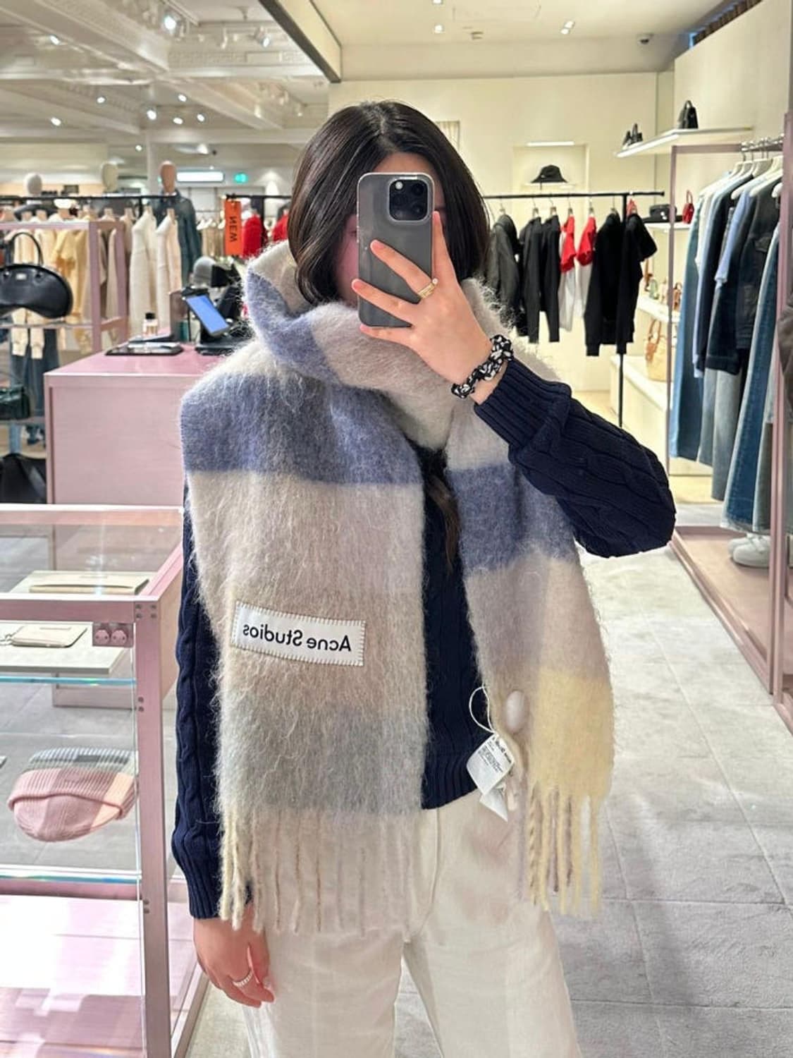 아크네 스튜디오 체크 모헤어 머플러  상품이미지6