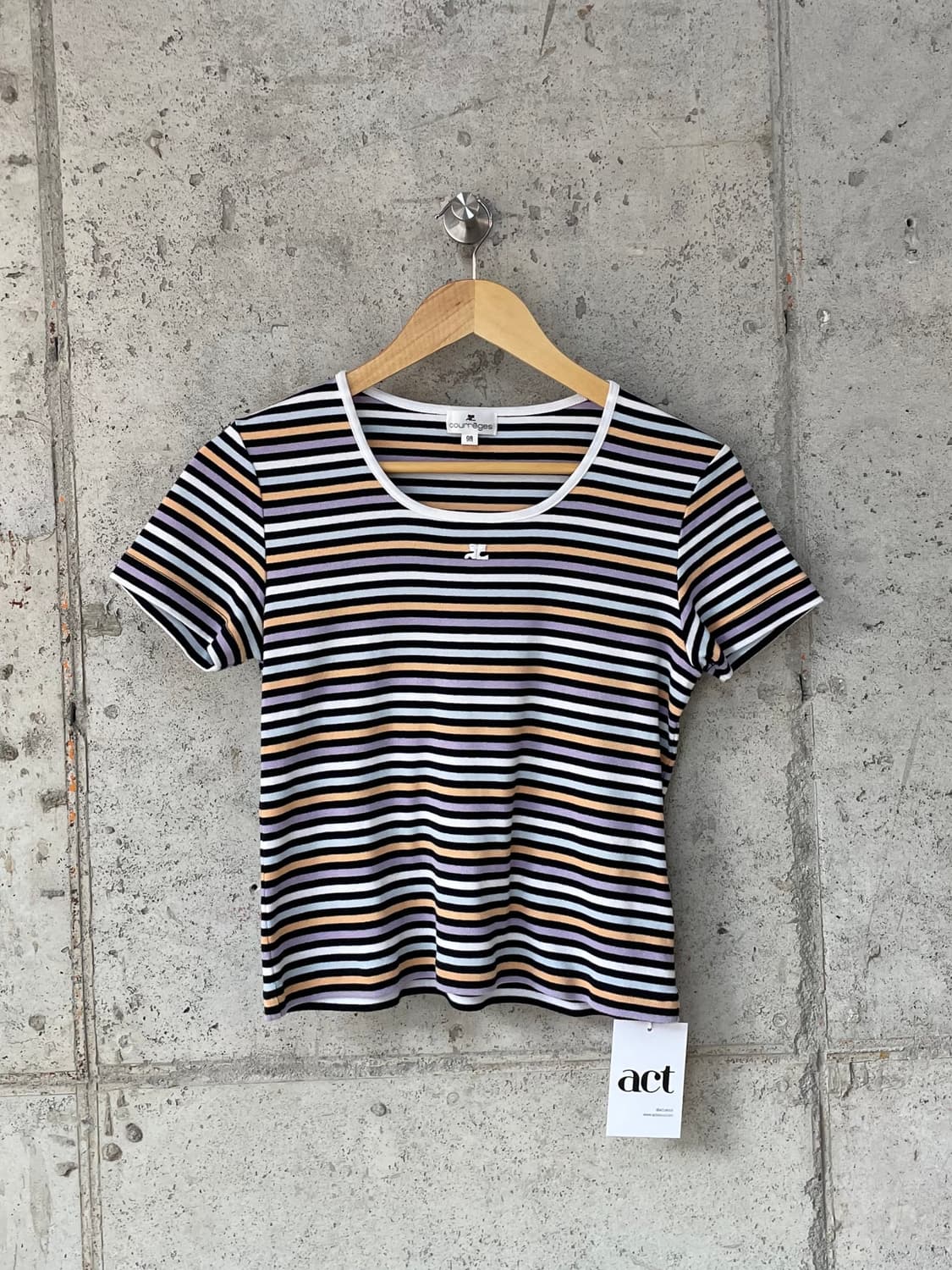00s Courreges 꾸레쥬 로고 스트라이프 탑 상품이미지2