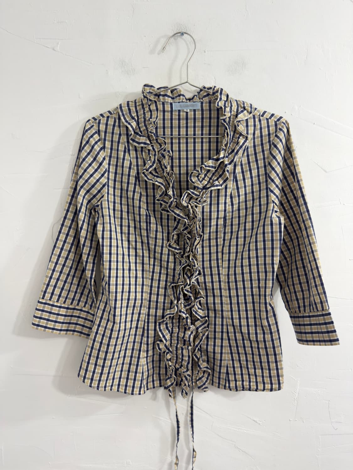 nara camicie frill check shirt 상품이미지1