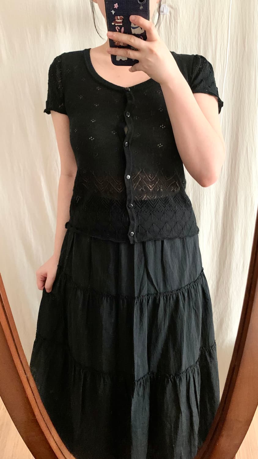 블랙 모리 펀칭 가디건 상품이미지3