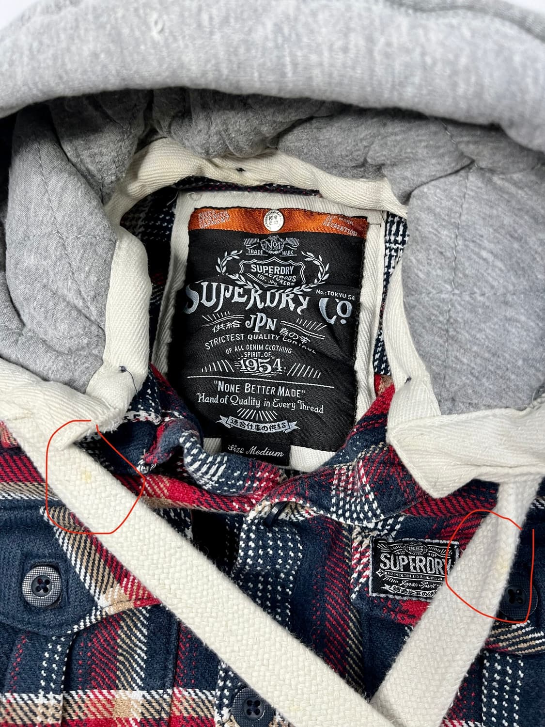 슈퍼드라이 남성 후드 체크 셔츠 상품이미지5